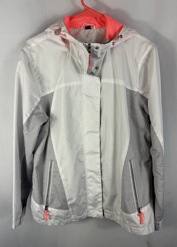 Free Country Athlex wasserdichte Damenjacke gefüttert rosa weiß mit Kapuze Gr. L - Bild 1 von 6