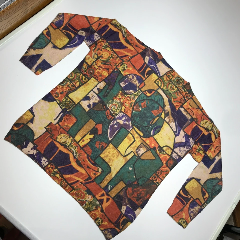 Suéter Pullover Para Hombres Artístico Diseño Arte Abstracto Escote Embudo Multicolor 2XL** Foto 2 de 4