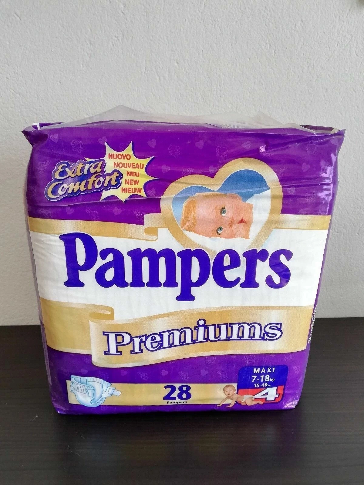 Vintage Pampers Premiums full pack with 28 diapers 7-18kg / 15-40lbs New Sealed
Opens in a new windo