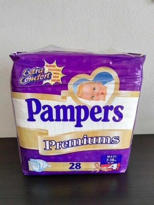 Vintage Pampers Premiums full pack with 28 diapers 7-18kg / 15-40lbs New Sealed