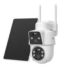 ANRAN Solar Wireless Security Camera 360°PTZ WIFI Dual Lens Cam Human Detection