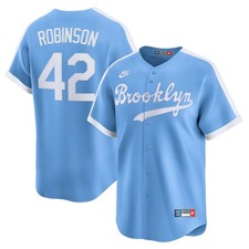 Brooklyn Dodgers Jackie Robinson #42 Nike Light Blue Cooperstown Limited Jersey