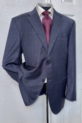 $1895 Current Canali Modern Two Buttons  Men Blue Plaid Jacket Blazer  48 R