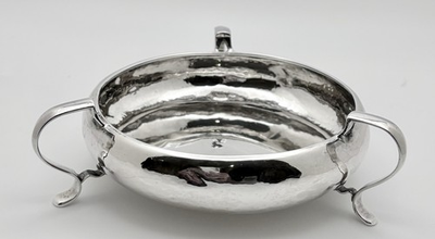 #ad Unusual Art Deco Solid Silver Planished Bowl 1936 Birmingham By Woodall GBP 186.83