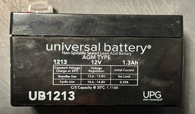 New Universal Power Group UB1213 12V 1.3Ah Sealed Lead Acid Replacement Battery