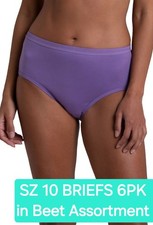 SZ 10 3XL Fruit of the Loom SIGNATURE 100 COTTON BRIEFS Beet Assortmnt 6Pk Gift