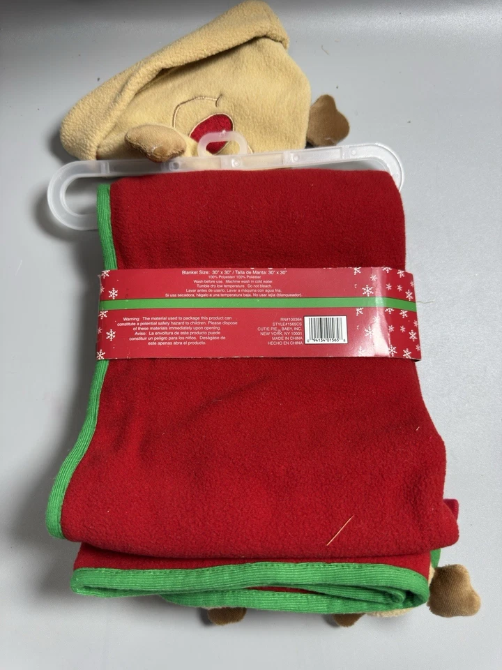 婴儿毯帽子袜子短靴匹配套装儿童孩子圣诞驯鹿 — 第 4/4 张图片