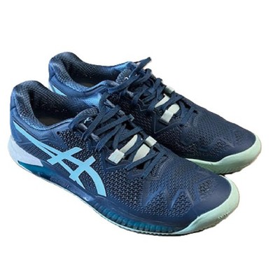 Asics GEL-Resolution 8 CLAY Tennis Shoes Women`s  8 -Light Indigo and Clear Blue