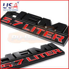 2pcs Hemi 5.7 Liter Side Fender Emblem Badge Black Red For Ram 1500 2500 3500 2pcs Hemi 5.7 Liter Side Fender Emblem Badge Black Red For Ram 1500 2500 3500
