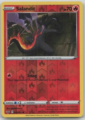 Salandit 027/202 SWSH01: Sword & Shield Base Set Reverse Holo Common Pokemon HP - Image 1 of 3