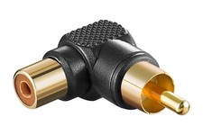 Cinch-Adapter 90&deg; 1-Kanal Audio Cinch-Buchse zu Cinch-Stecker Kunststoff schwarz