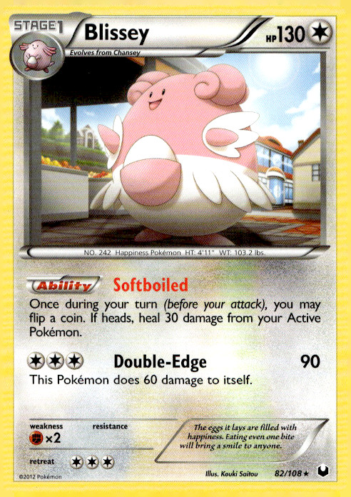 Blissey 82/108 Rare Regular BW: Dark Explorers Pokemon TCG MP