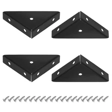 4-Pack L-Shape Corner Brace, 2.56x2.56 in Right Angle Support Bracket [Black]