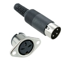Pair 3-Pin DIN Panel Mount Socket  Plug Connector