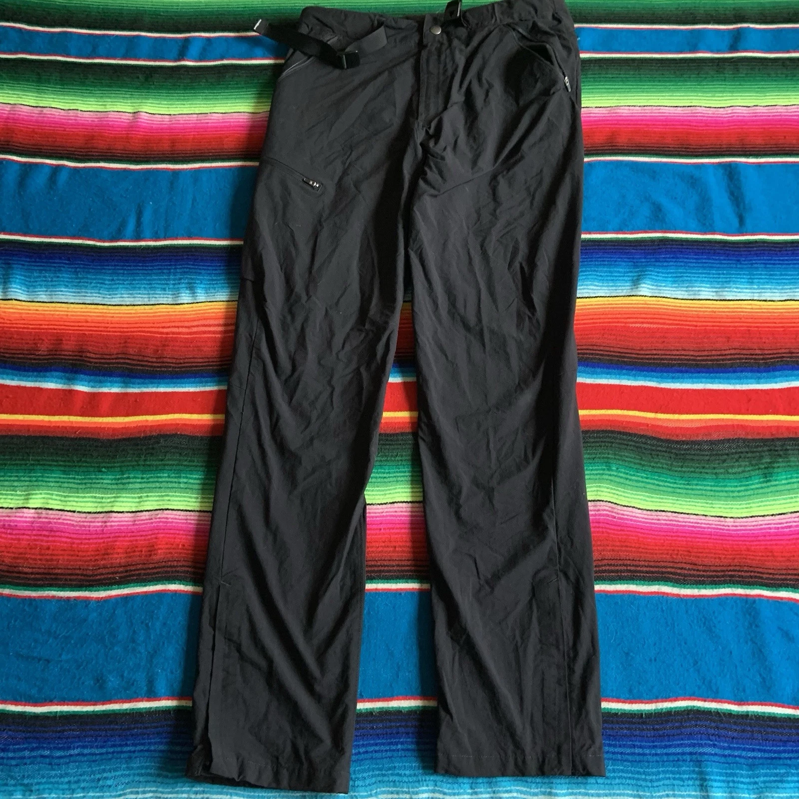 Pataginia Mens Nylon Outdoor Soft Shell Pants Black Size 34