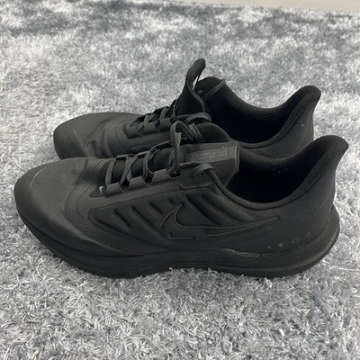 Nike Shoes Mens 14 Triple Black Air Winflo 9 Shield Mens Running Casual Sneaker