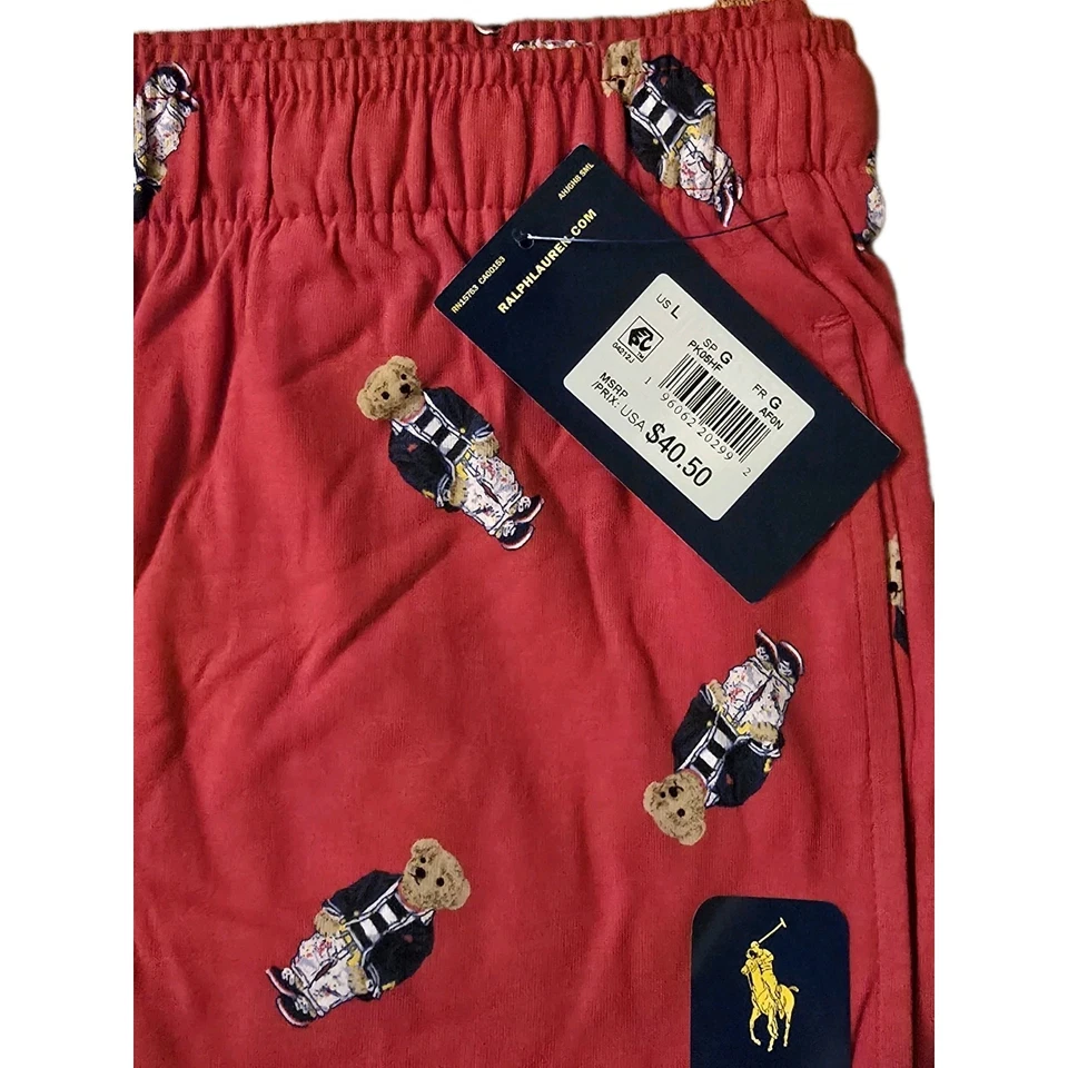 Polo Bear de Ralph Lauren Hombre Jersey Rojo Dormir/Pijama/Pantalones Cortos Activos Talla Grande Foto 2 de 4