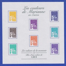 France 2002 postage stamps Marianne 8 values miniature sheet Mi. No. 3579 ect. **