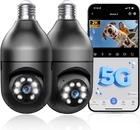 Light Bulb Security Camera 2.4GHz 5G WiFi Outdoor, 1080P E27 Light Socket...