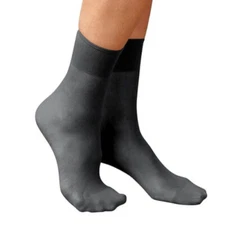 Women's Sheer Ankle Highs Comfort Hosiery with Reinforced Toe - Great for Dress