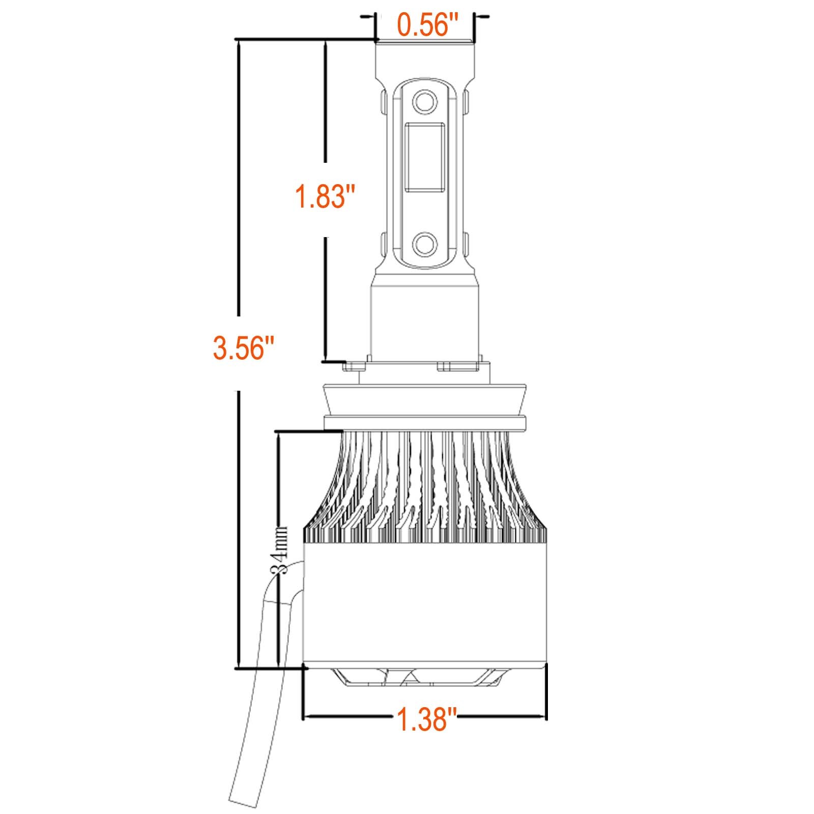 4sided H11 1500W 225000LM Lamp LED Headlight Kit Light Bulbs 6000K