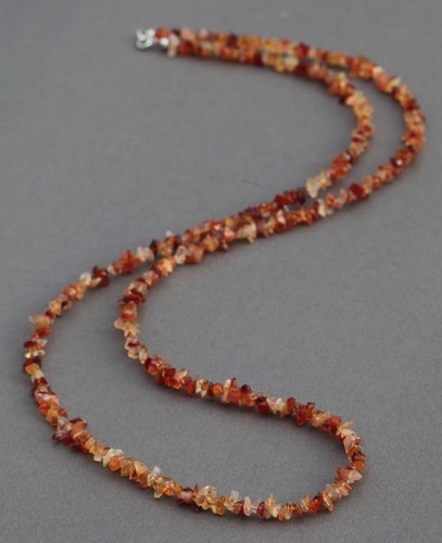 RED AGATE LONG LINE NECKLACE 37" LENGTH - Picture 5 of 6