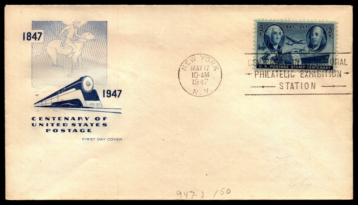 terminiページです Scott 947 3 Cents Centenary House Of Farnam FDC Erased
