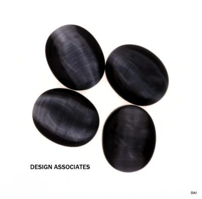 9X7 MM OVAL MAN MADE CATS EYE CAB BLACK 6 PC SET $1.99 (171099)