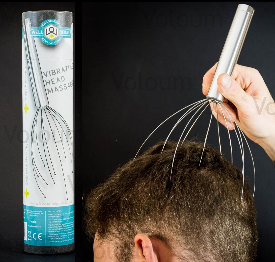 Wellbeing Vibrating Metal Head Scalp Massager Vibrating Prongs Battery  Operated