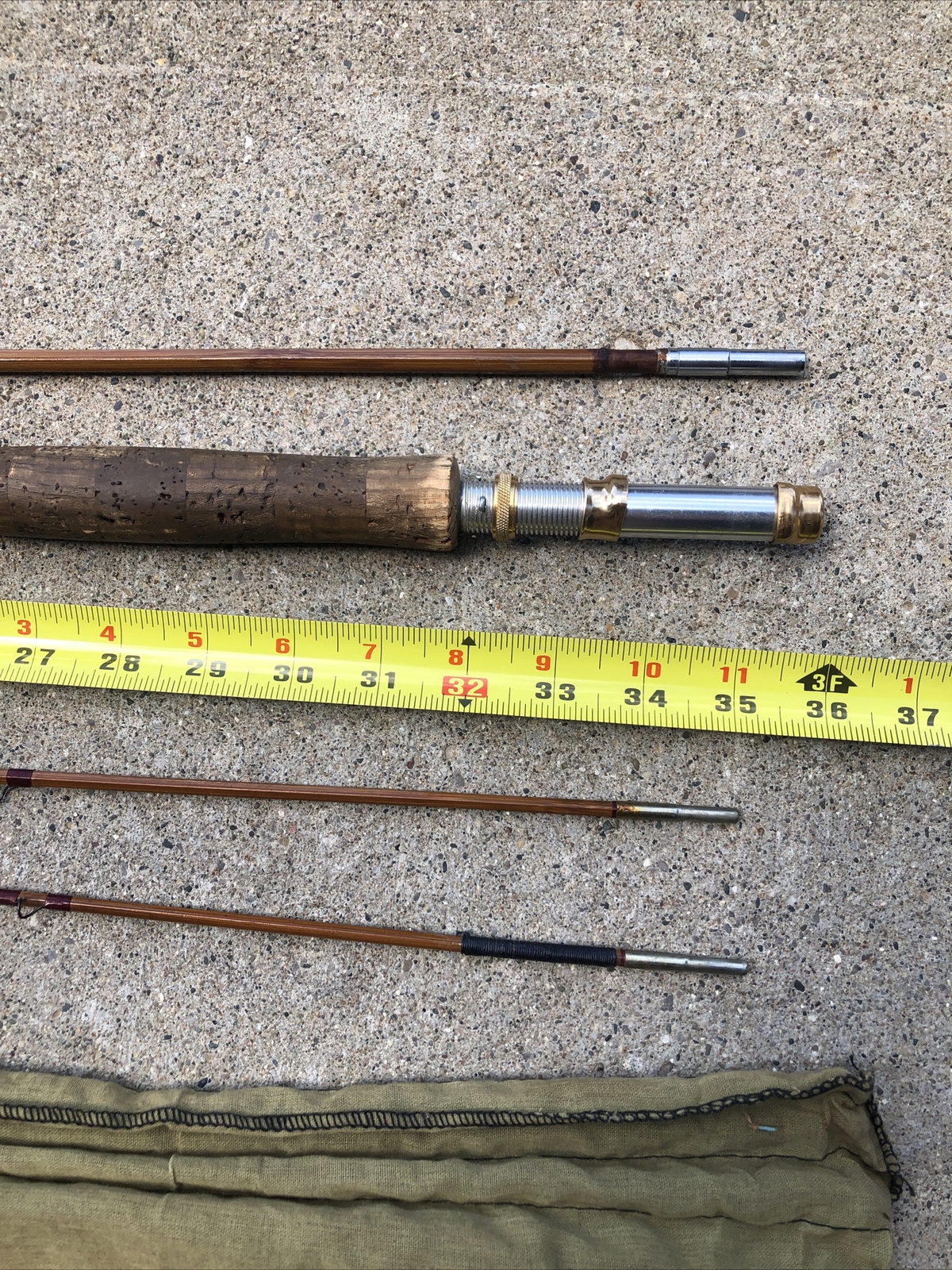 Vintage Sport King Fly Fishing Rod M64 3pc +1Tip Genuine Tonkin Cane