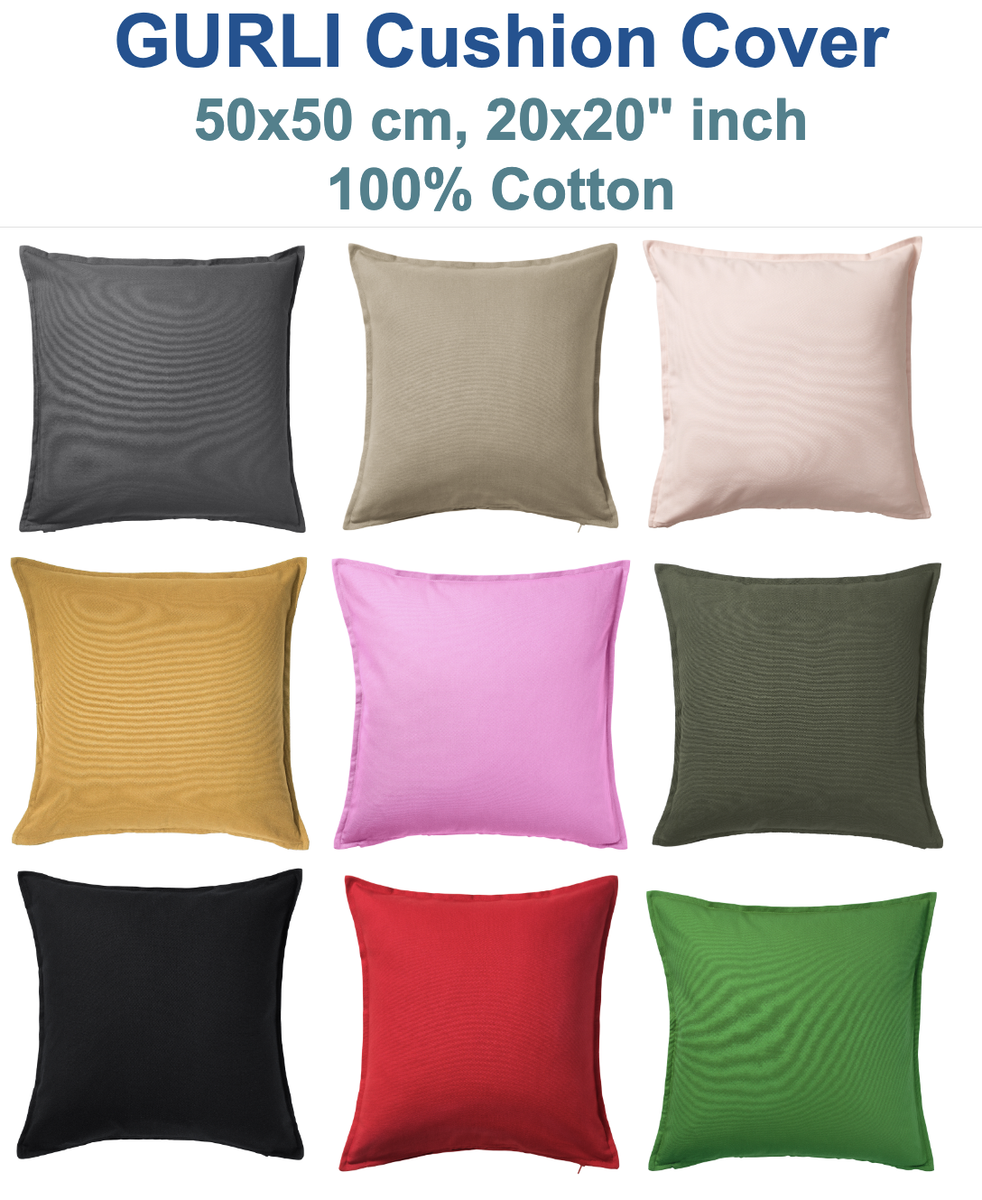 IKEA GURLI Cushion Cover, 50x50 cm, 20x20", 100% Cotton, Brand NEW