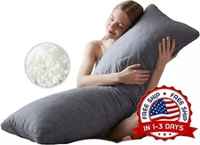 Almohadas grandes de cuerpo entero para adultos que duermen de lado Gris US NEW