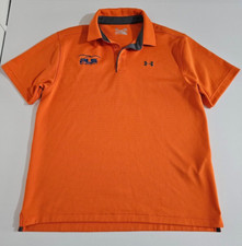 Under Armour Men's Orange Polo Shirt Short Sleeve Size Large Loose Heatgear Golf