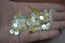 100 PCS ROUND GOLDEN MOTHER OF PEARL SHELL BLANK CHARMS PENDANTS 8MM 3456