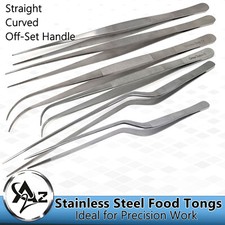 Multipurpose Tweezers Forceps Long Food Tong Kitchen Chef Precision Serrated Tip