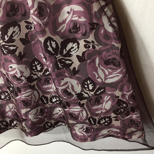 Coast Dress Purple Silk Floral Netting Overlay Sequins Side Zipper V Neck Event - Picture 11 of 18