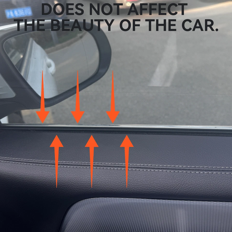 V Shape Car Door Side 4 Window Trim Edge Moulding Weatherstrip Rubber Seal Strip - Image 3 of 4