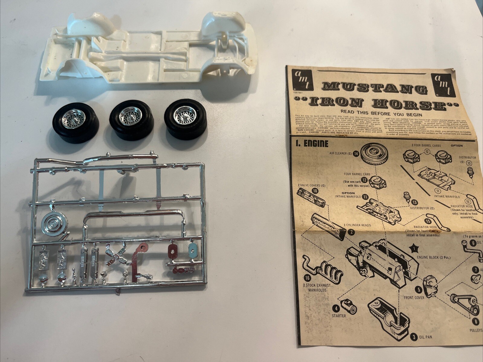 VTG RARE 1970's AMT Release 1967 Mustang IRON HORSE PARTS Instructions