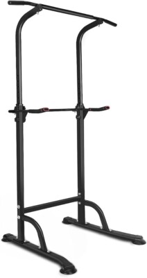 Power Tower Workout Dip Station Pull Up Bar, Height Adjustable Multi-Function