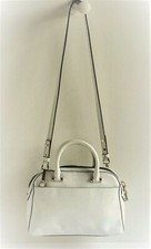  Milly "mercer" White Leather  Medium Dome Satchel Convertible Shoulder Bag  