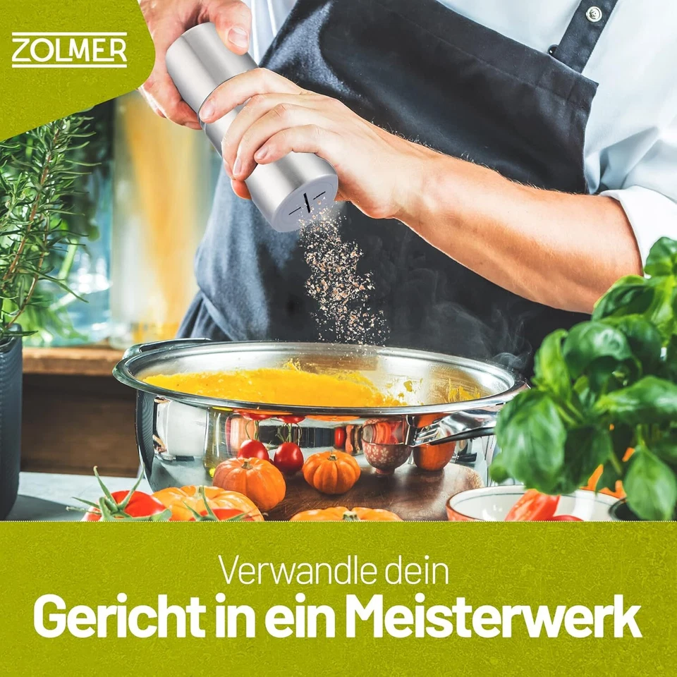 ZOLMER® Muskatnuss Mühle Edelstahl mit Vorratsbehälter & scharfem Mahlwerk - Bild 2 von 4