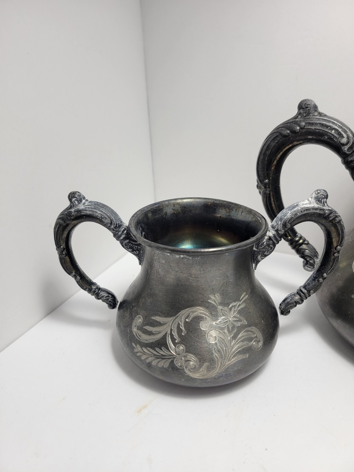 ANTIQUE SET OF 5 WALLACE BROS (74) QUADRUPLE SILVER PLATED TEAPOT