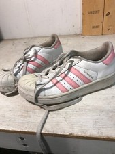 Mujer Talla 1 Puntera Concha Adidas Rosa Blanco Tenis Zapato