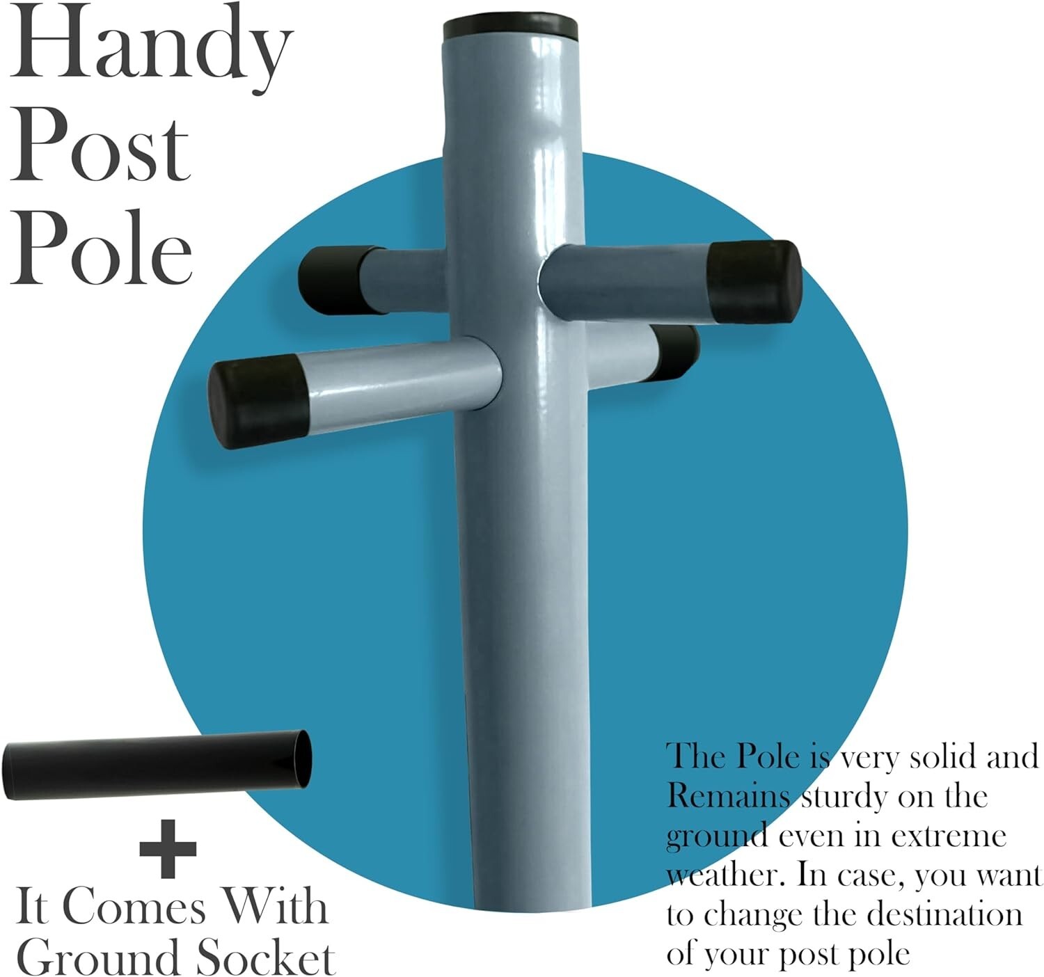 Heavy Duty Galvanized 2.2m Washing Line Post 7ft Clothes Pole W/ Ground Socket E - Foto 4