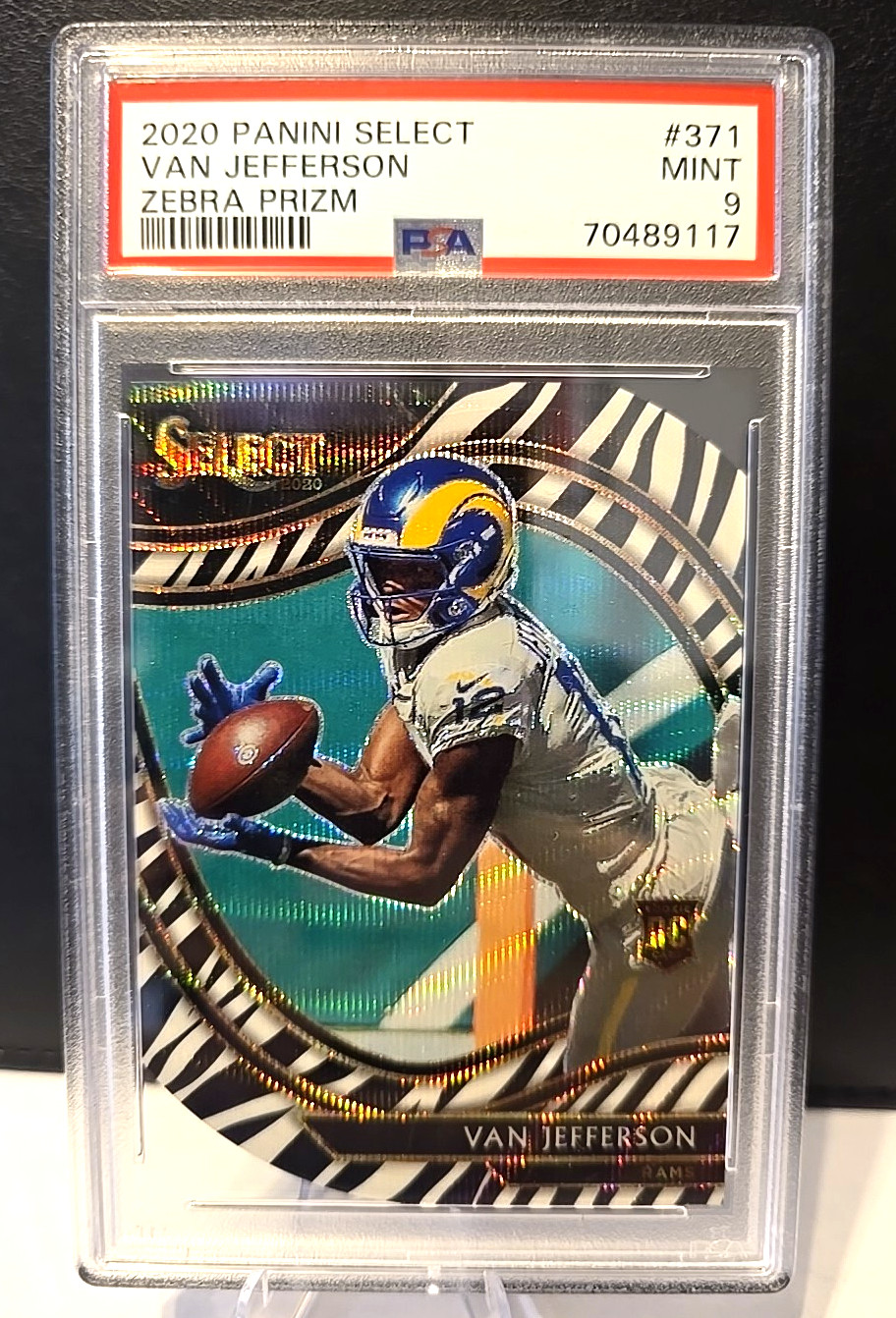 2020 Van Jefferson Select Field Level Zebra Die Cut RC PSA 9 MINT 🔥Rams ROOKIE