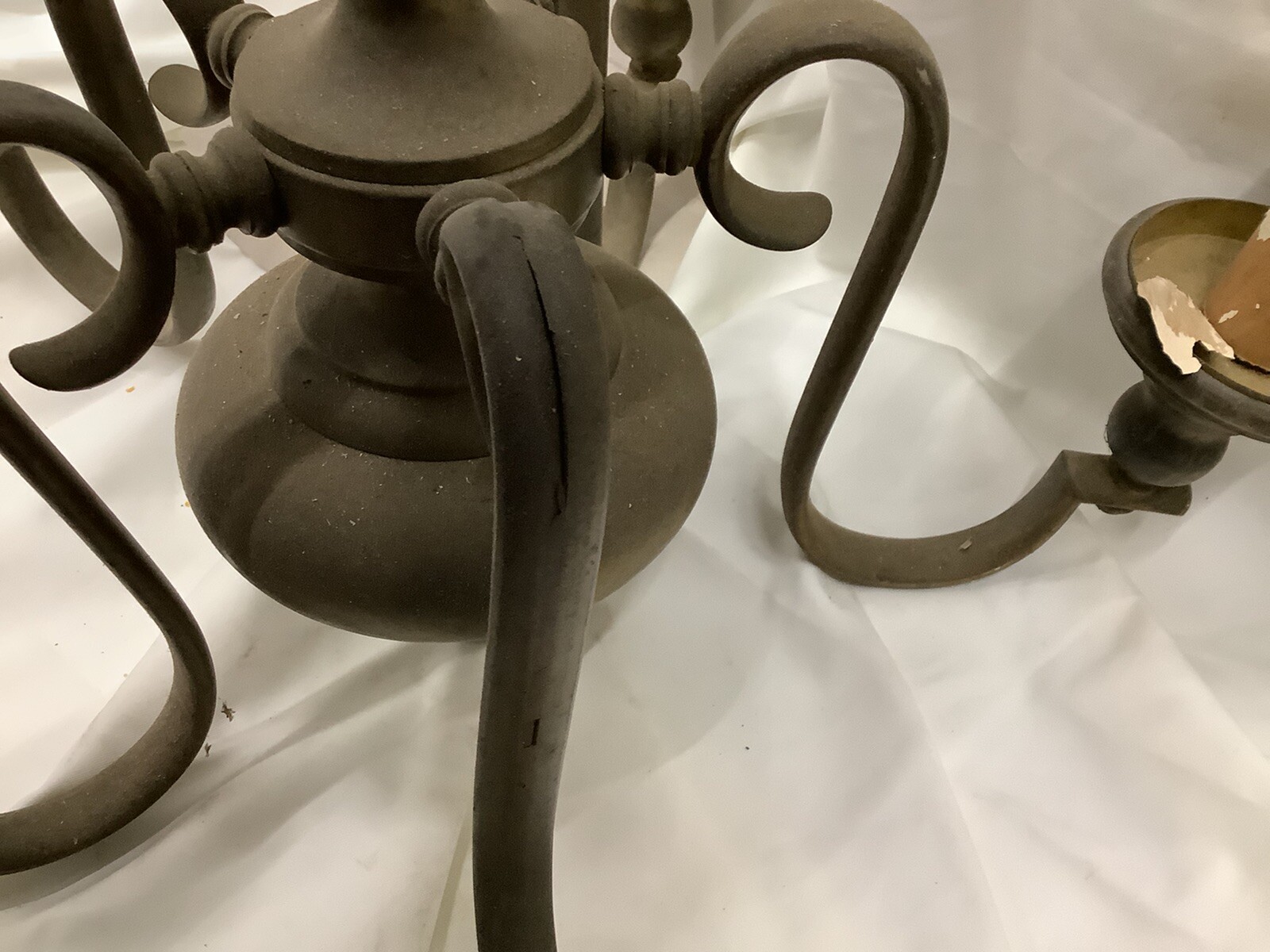 Vintage Brass Chandelier Five Lamp Parts eBay