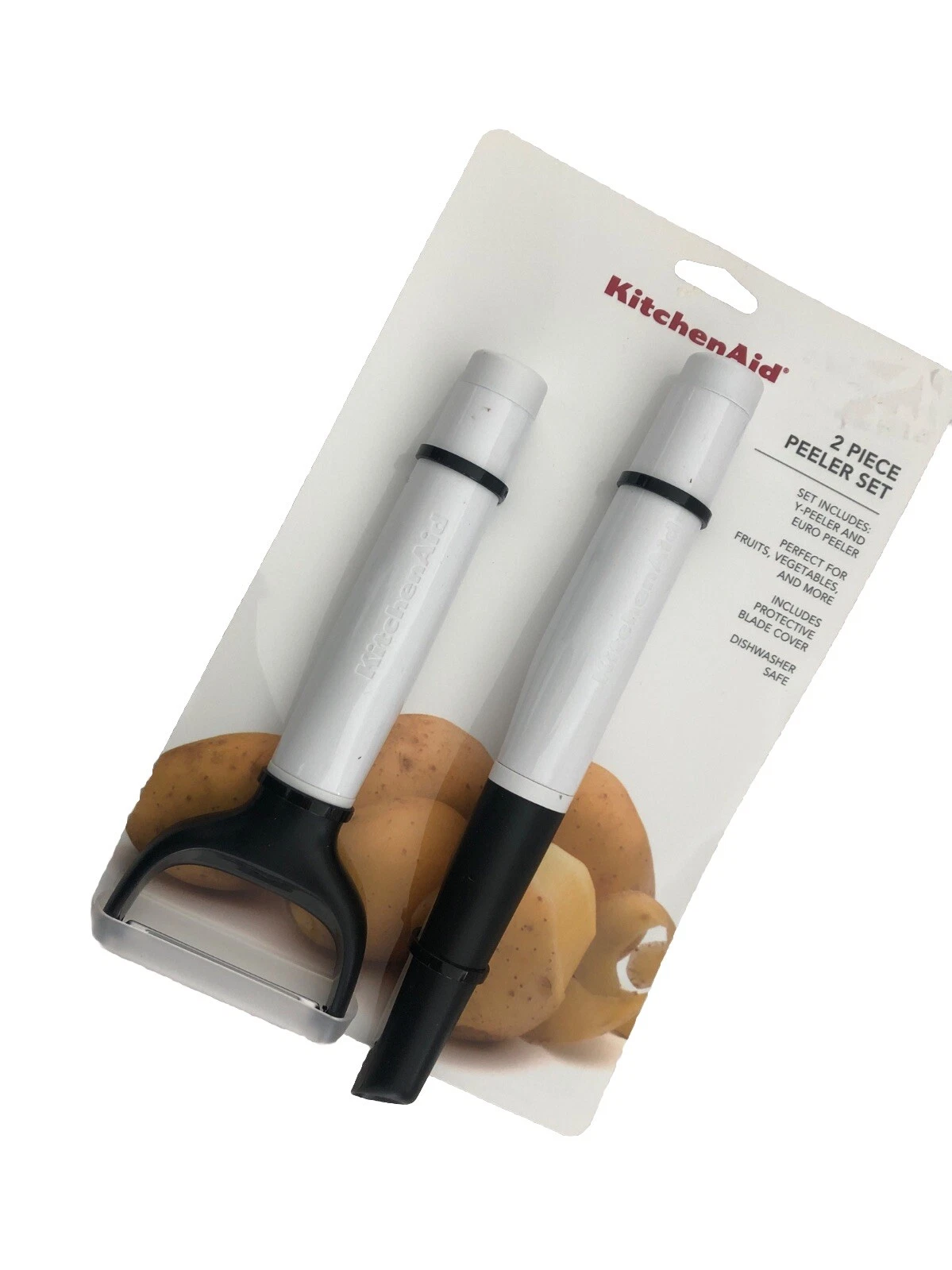 New KitchenAid White Set of 2 Vegetable Peelers Y Peeler Euro Peeler