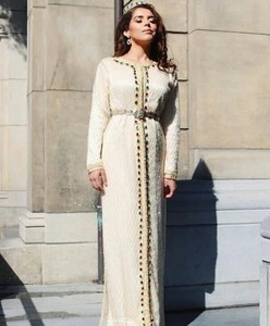white bridal kaftan