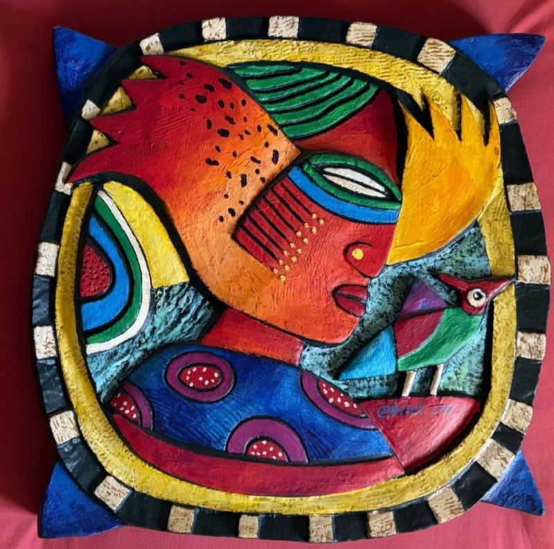 Clemens Briels  " Showing Off The Wings" 2000 Painted Resin Wall Sculpture 33/50