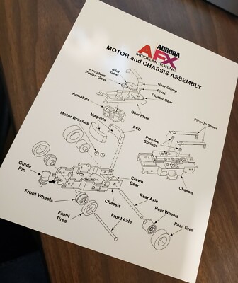 Aurora AFX Exploded View Chassis Reproduction Poster 8 1/2'' x 11''